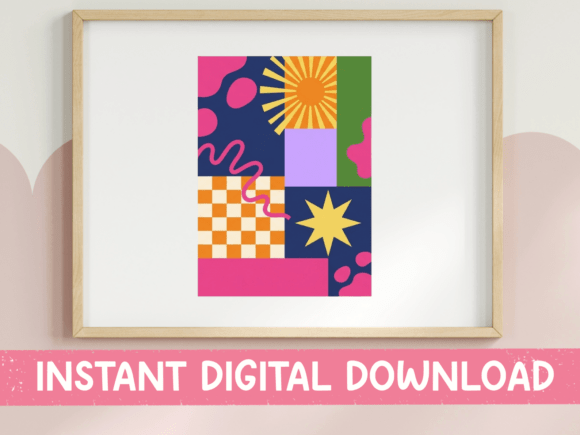 Bold Retro Color Block Art SVG