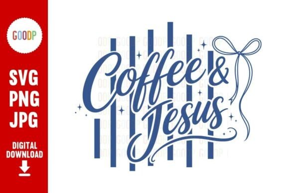 Coffee and Jesus Script Ribbon SVG
