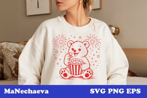 Cute 4th of July Animal Bear SVG