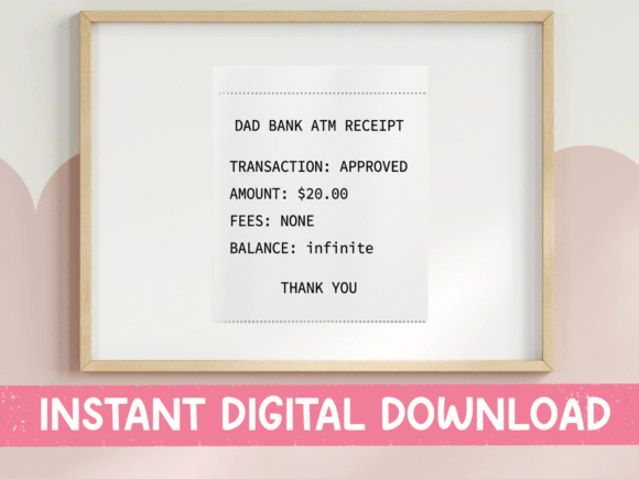Dad Bank ATM Receipt SVG PNG