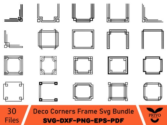 Deco Corners Frame SVG Bundle