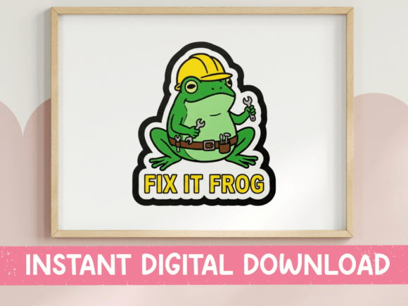 Fix It Frog Construction Worker SVG