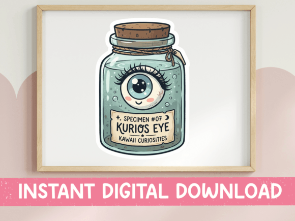 Kurios Eye Kawaii Specimen Jar SVG
