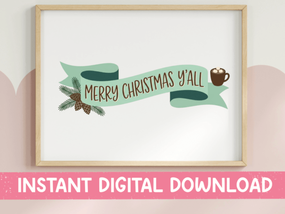 Merry Christmas Yall Banner SVG PNG
