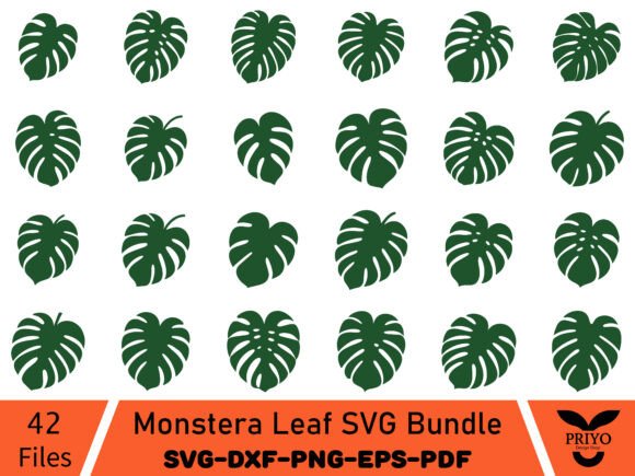 Monstera Leaf SVG Bundle, Monstera Leaf