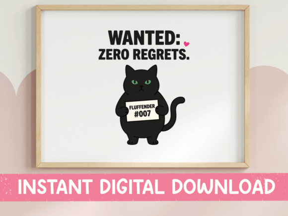 Wanted Zero Regrets Cat SVG PNG